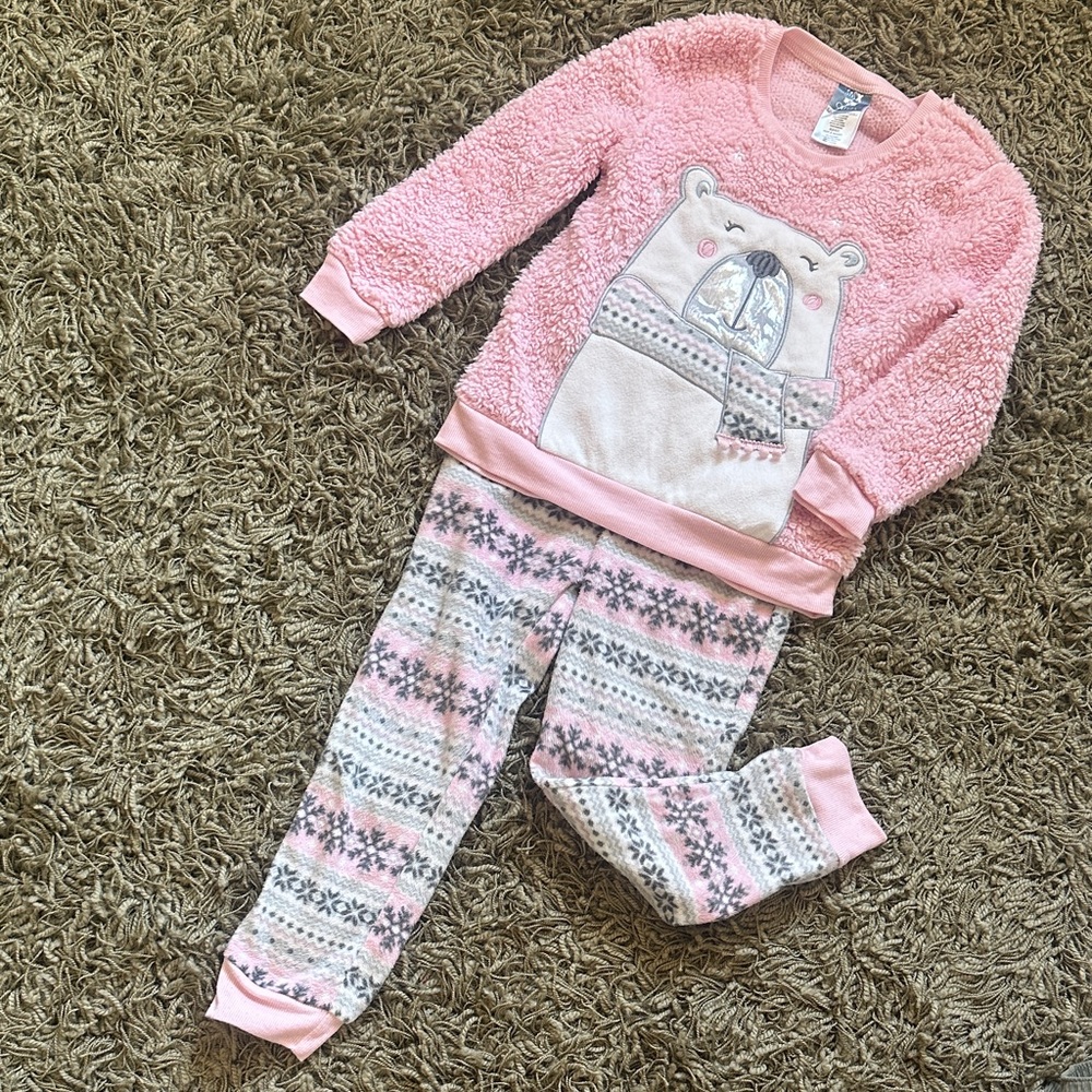 Charming Pink Bear Kids Pajama Set